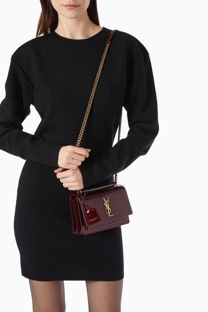 Sunset Small Patent Leather Shoulder Bag