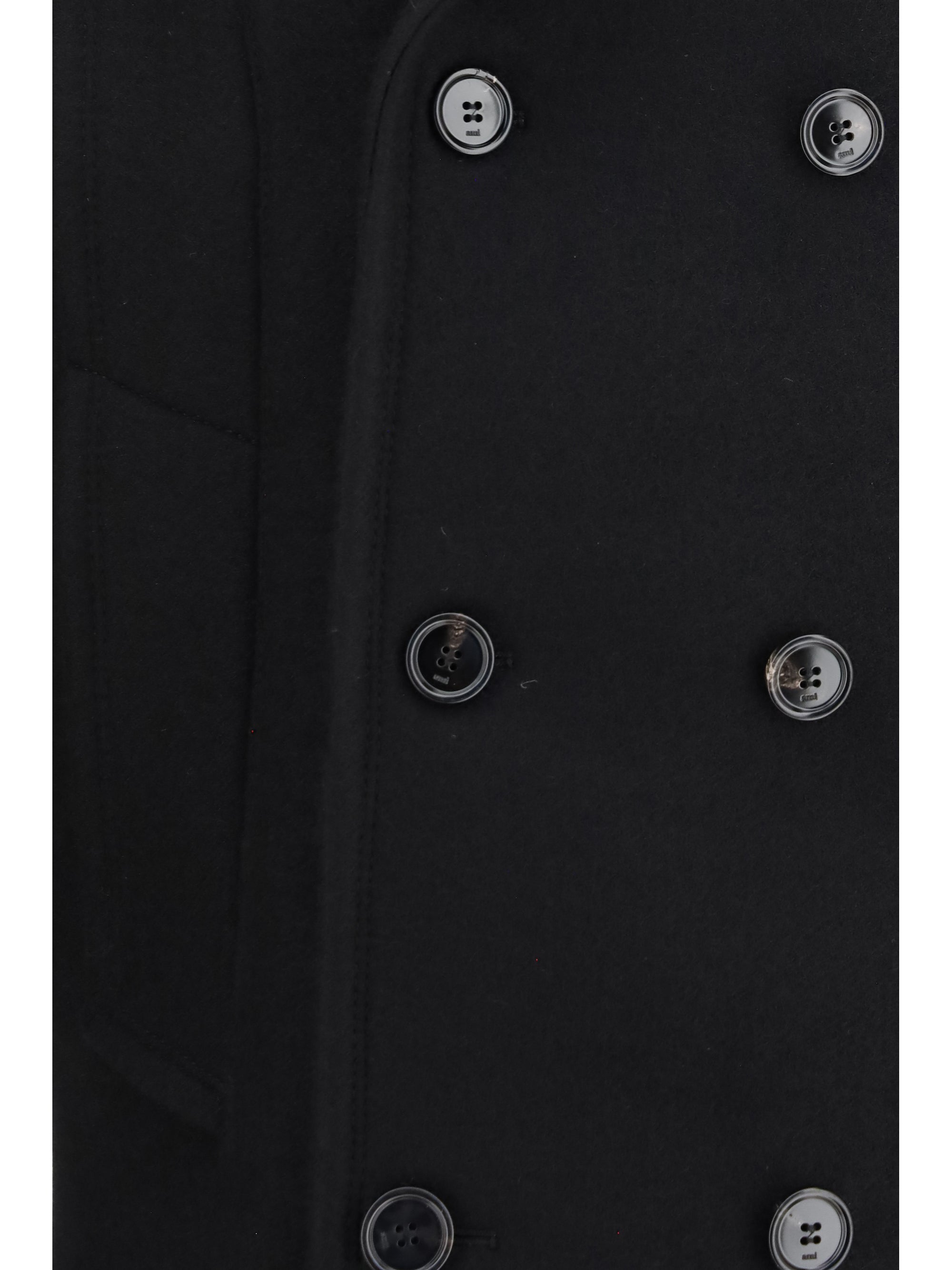 virgin wool short caban coat
