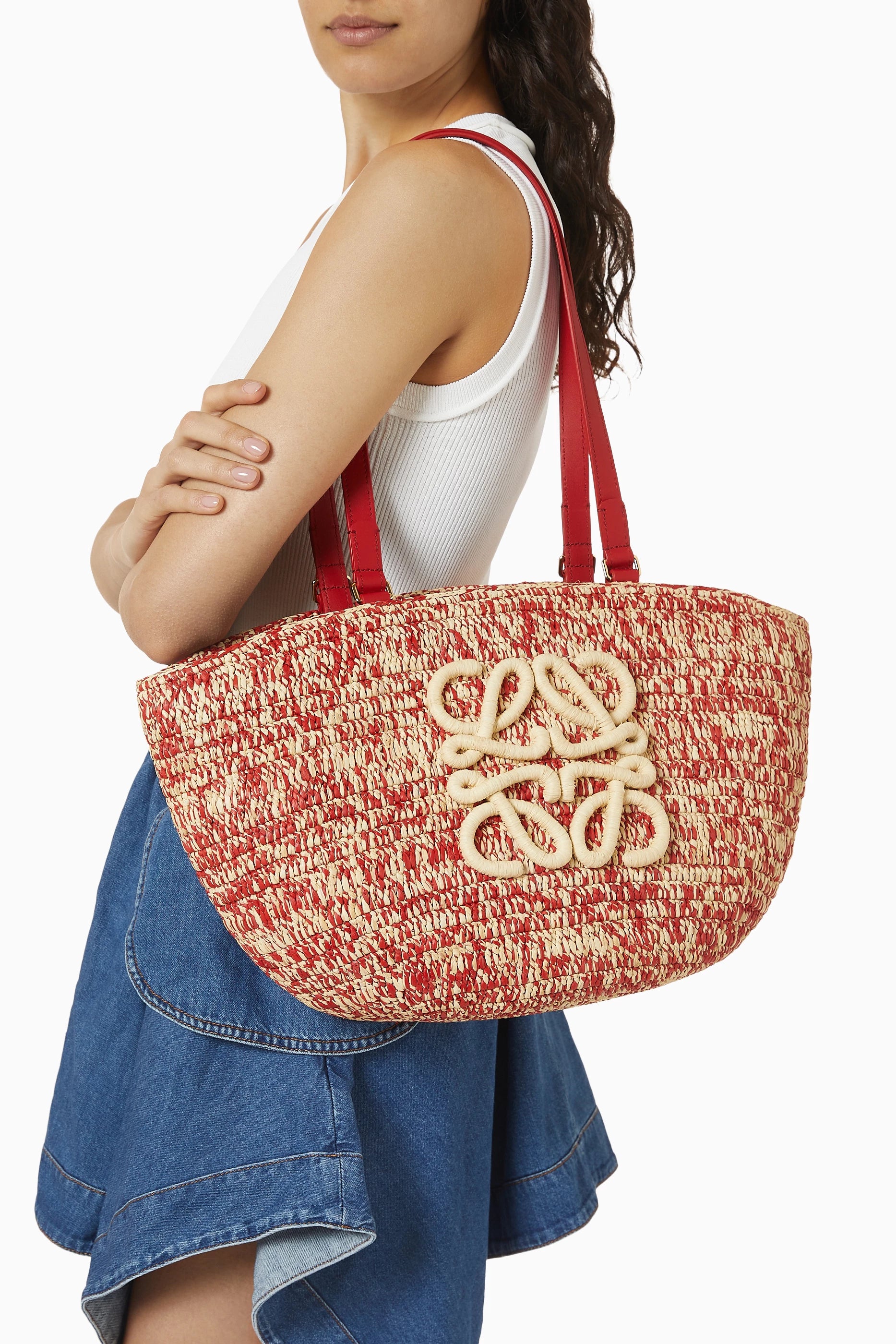 Medium Eclipse Raffia Basket Bag