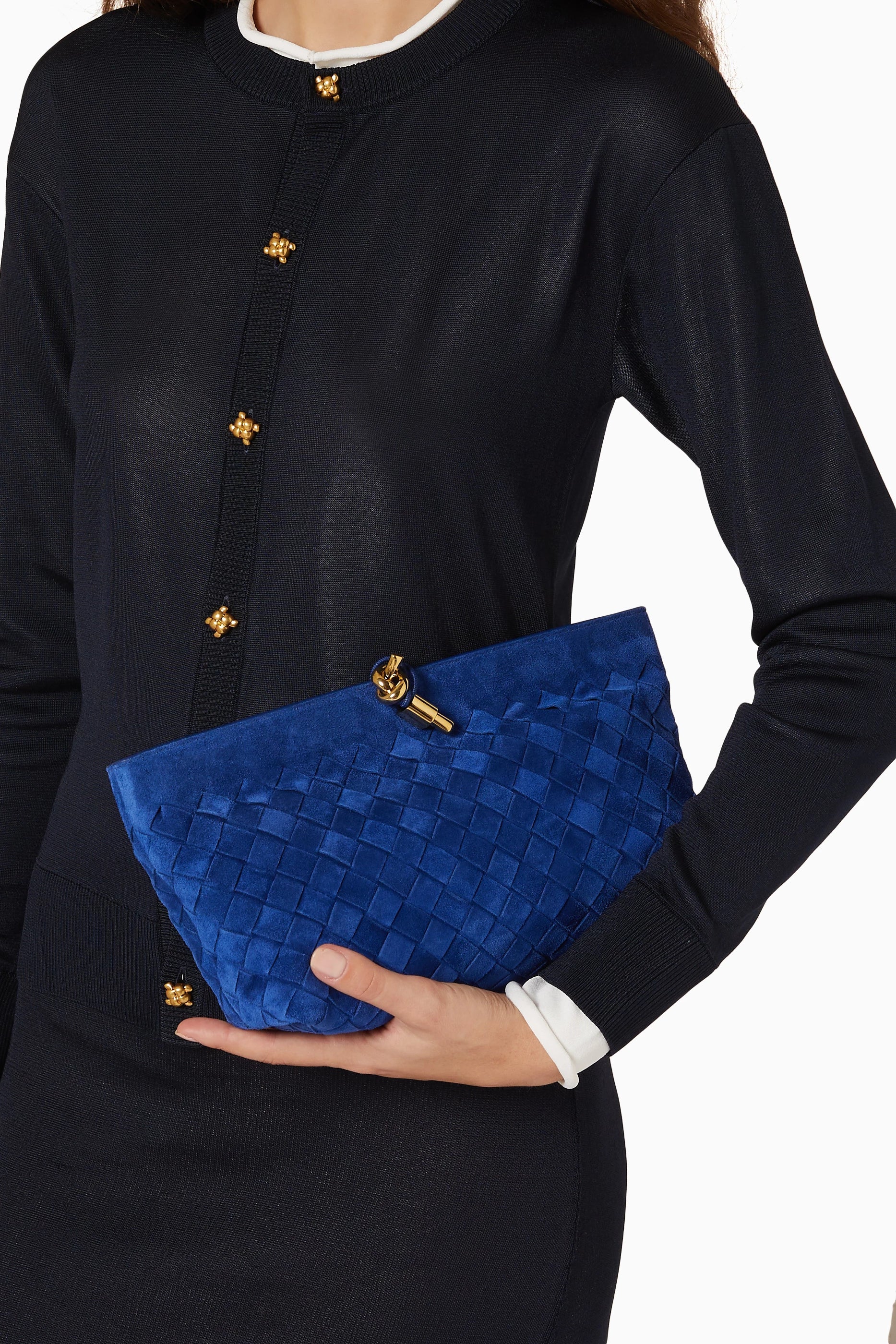 Andiamo Boat Intrecciato Suede Pouch