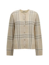 check cashmere cardigan