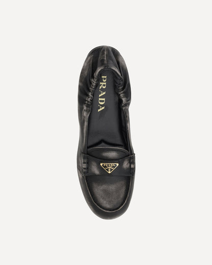 vintage-effect leather loafers