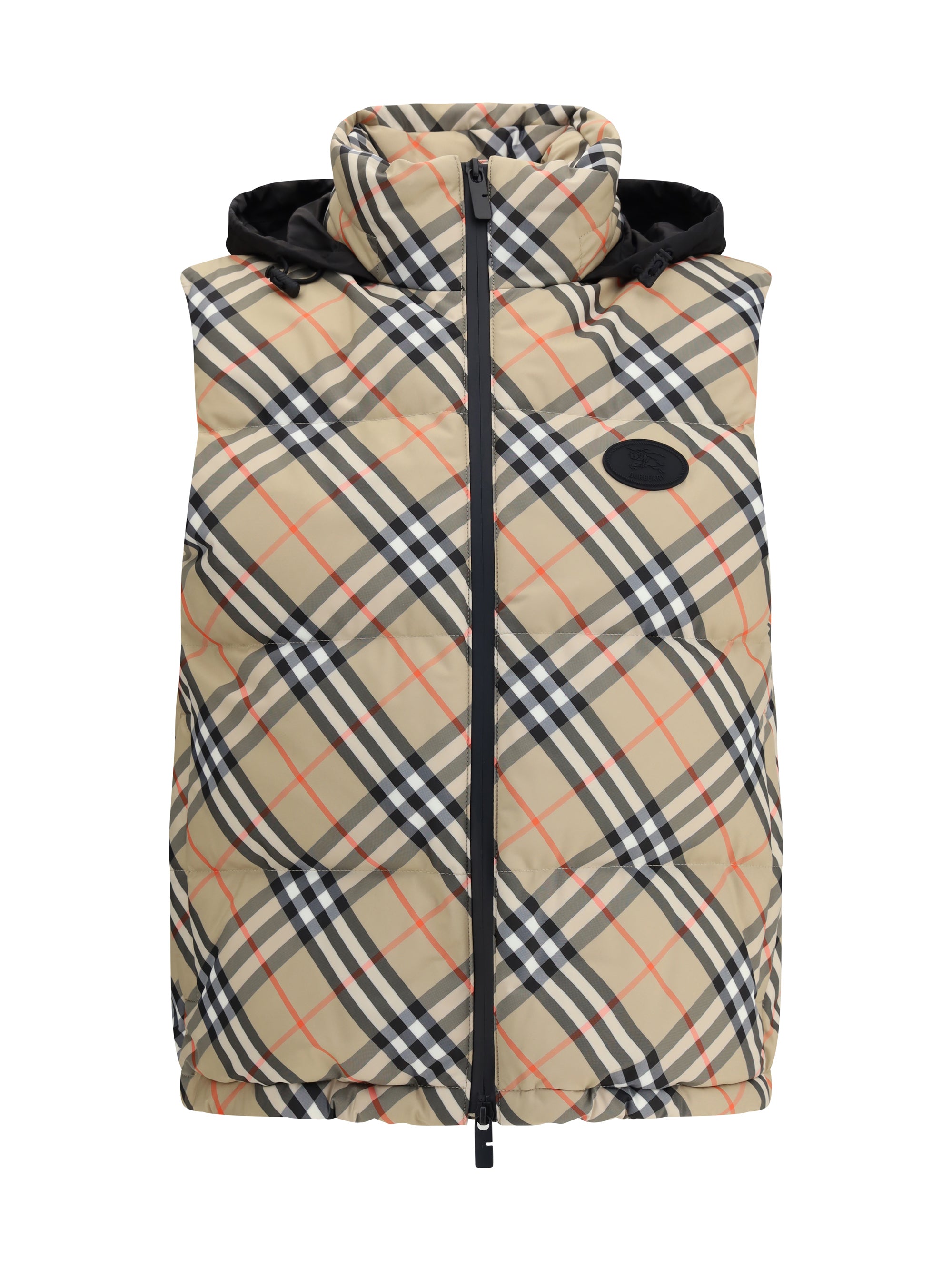 BURBERRY L check vest down jacket