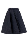 midi skirt in slightly padded quilted re-nylon