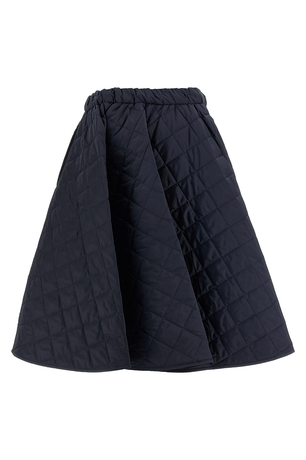 midi skirt in slightly padded quilted re-nylon