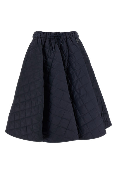 PRADA 38 midi skirt in slightly padded quilted re-nylon