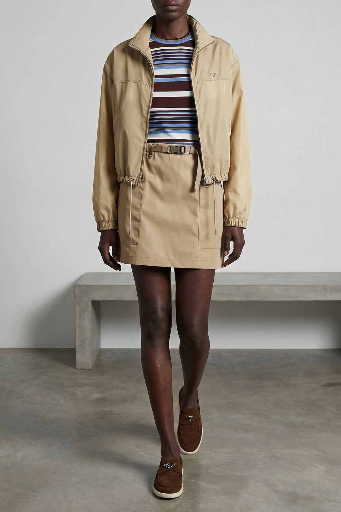 PRADA 40 re-nylon mini skirt