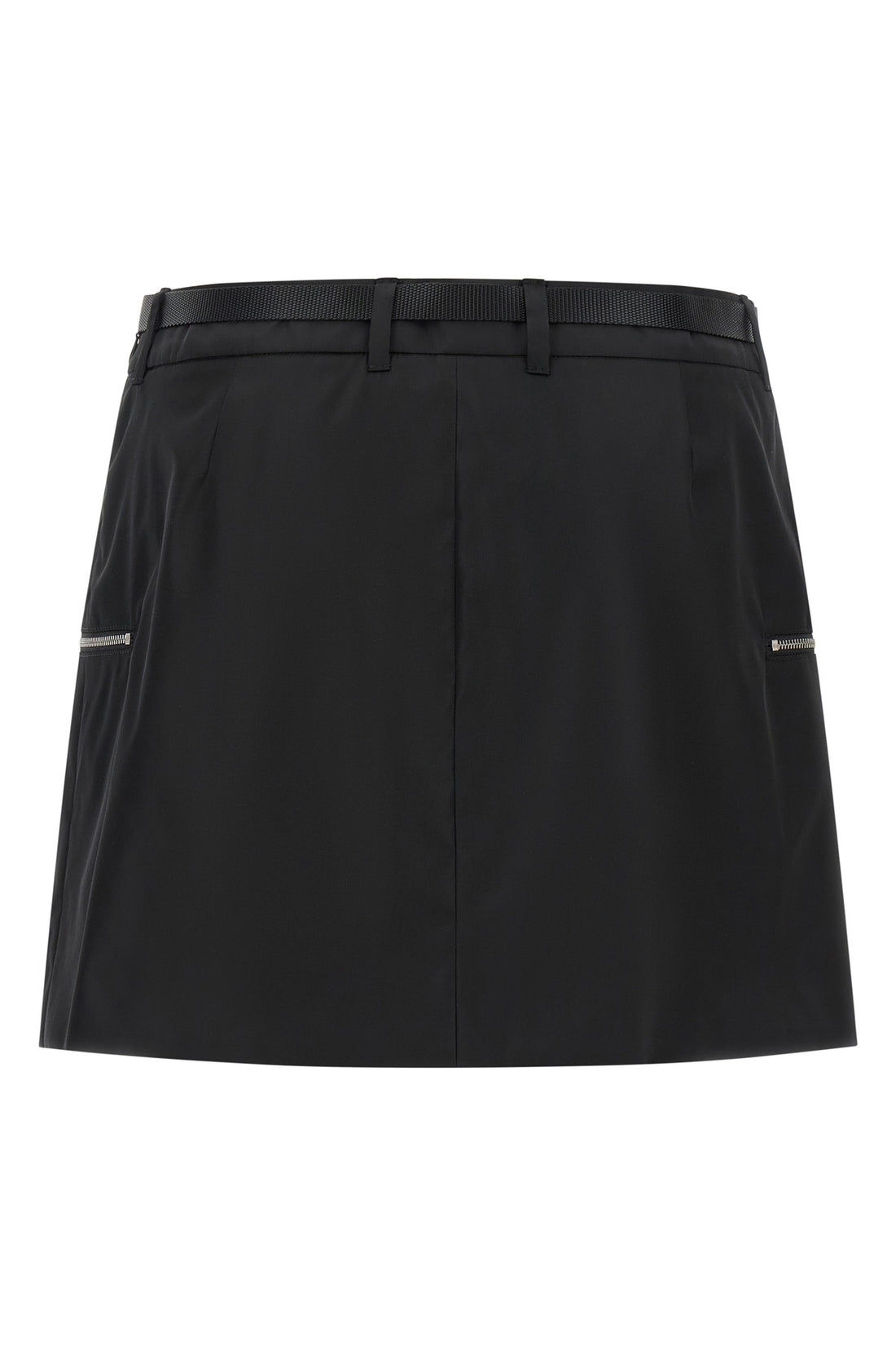 PRADA 38 pradas mini skirt redefines the codes of contemporary dress through a structure