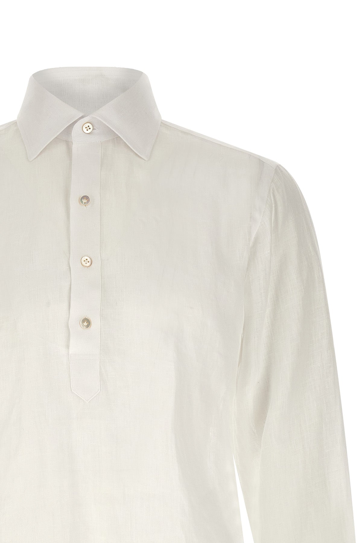hand-stitched light linen blouse