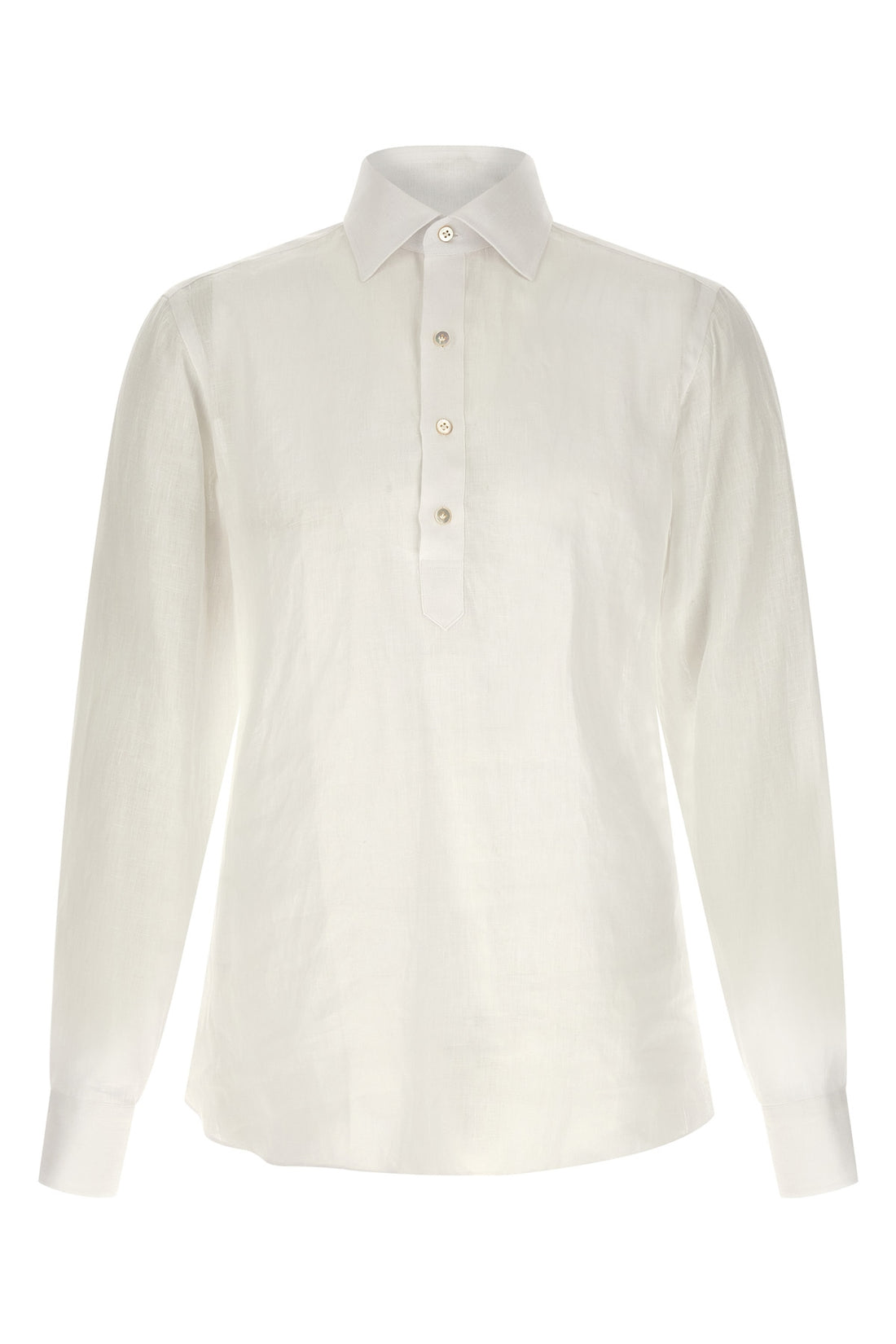 BORRIELLO 42 cm hand-stitched light linen blouse