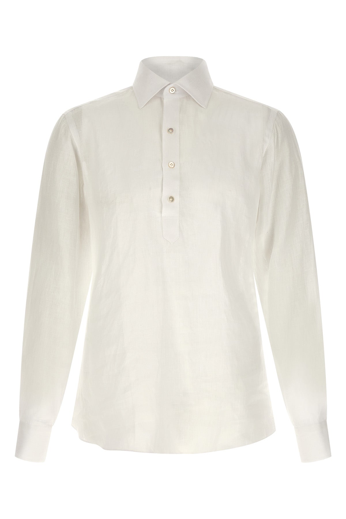 hand-stitched light linen blouse