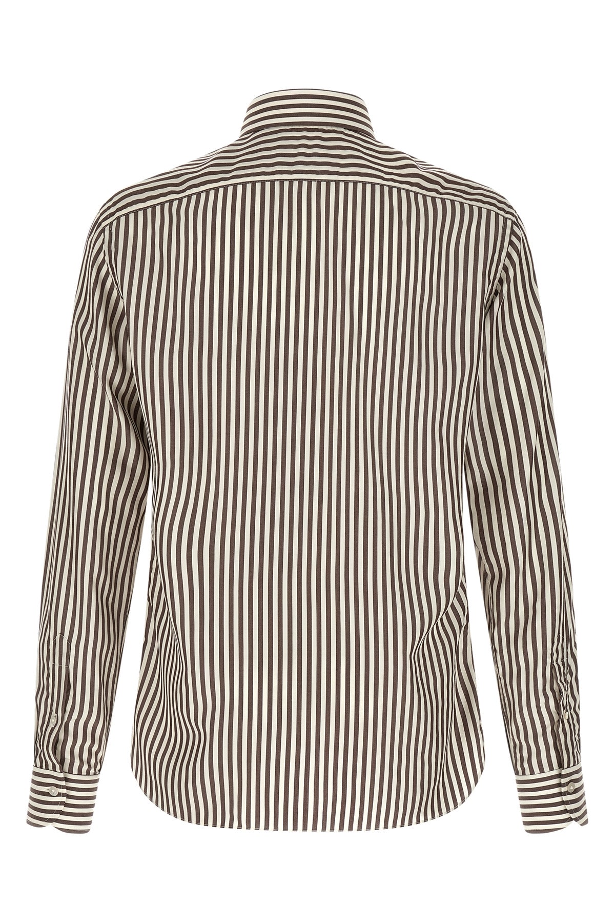 hand-stitched striped soft cotton poplin shirt