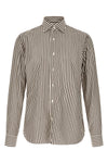 hand-stitched striped soft cotton poplin shirt