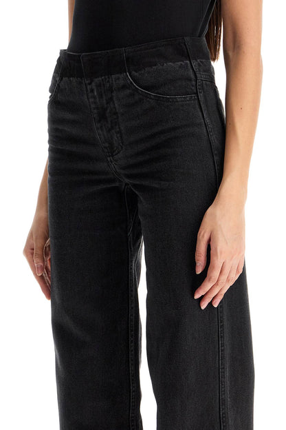 low-waisted deconstructed jeans