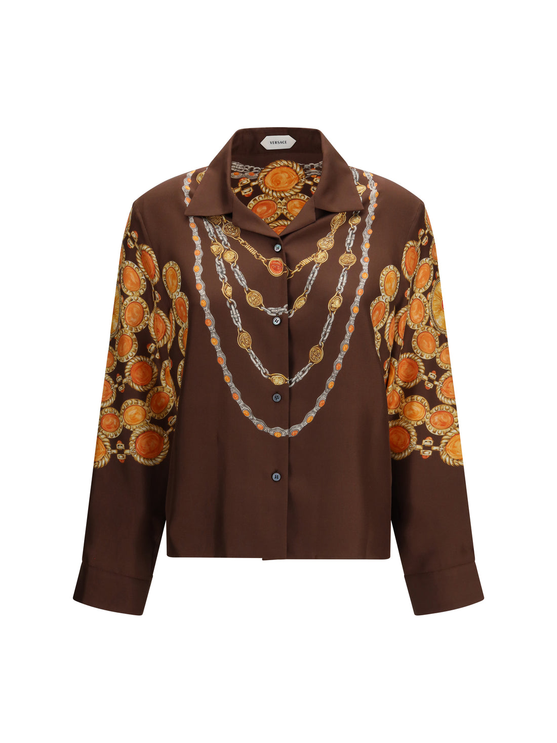 VERSACE 40 chain print buttoned shirt