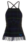 checked scarf tartan wool top