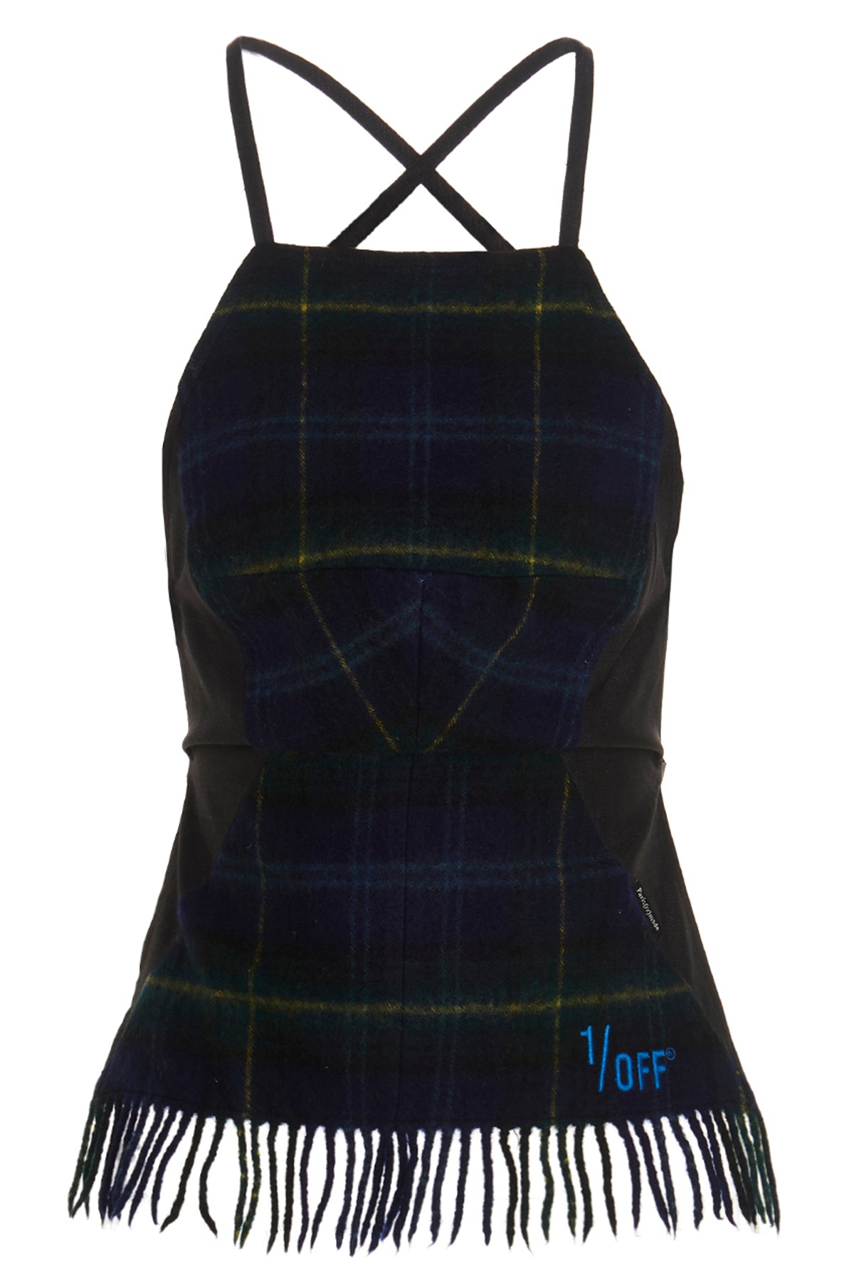 checked scarf tartan wool top