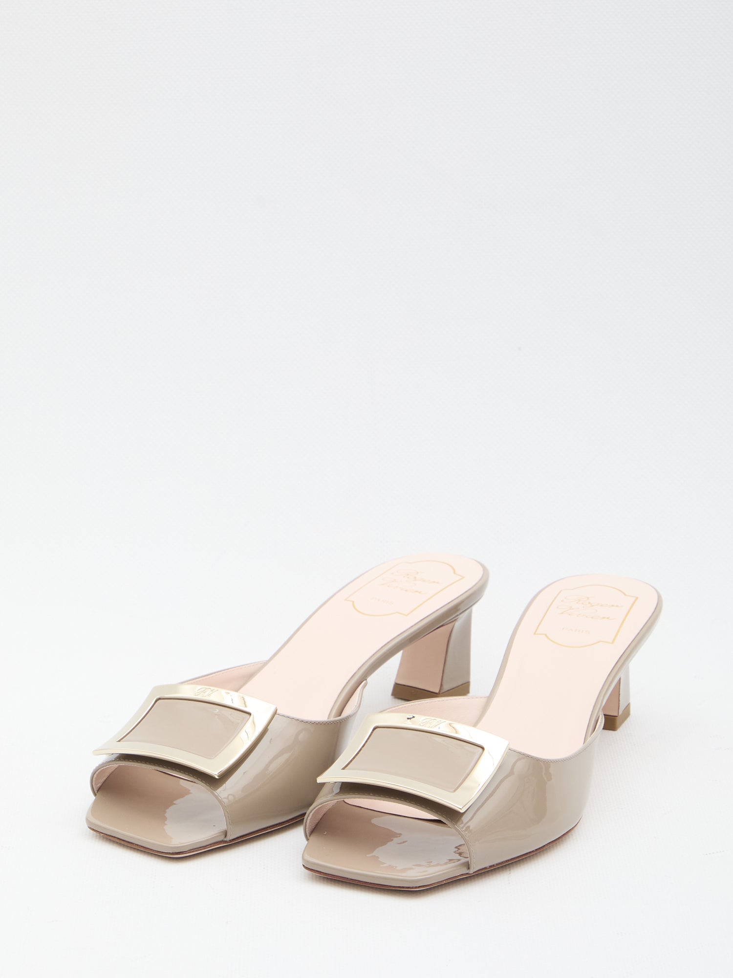 ROGER VIVIER 36 trompette metal mules 