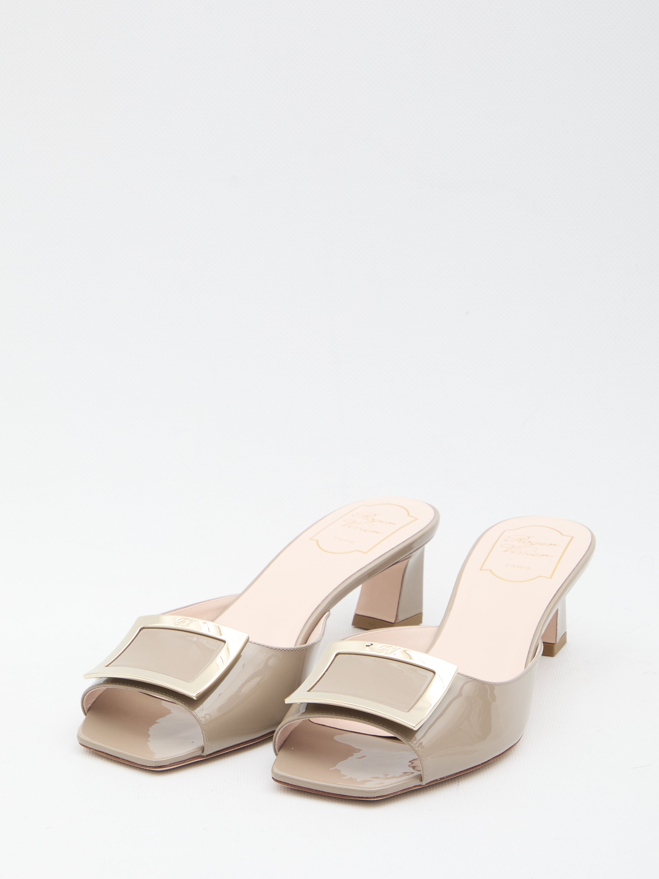 ROGER VIVIER 36 trompette metal mules 