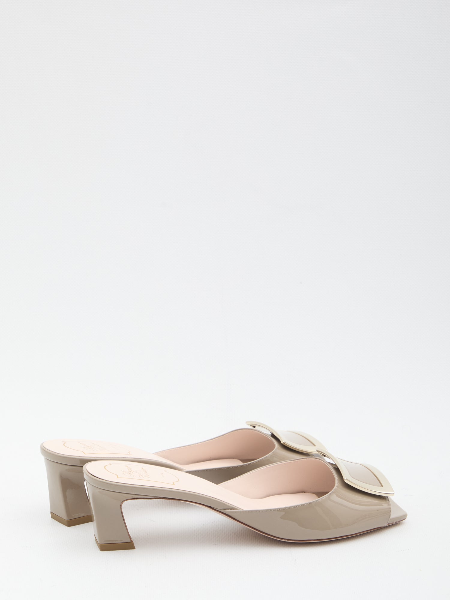 ROGER VIVIER 36 trompette metal mules 