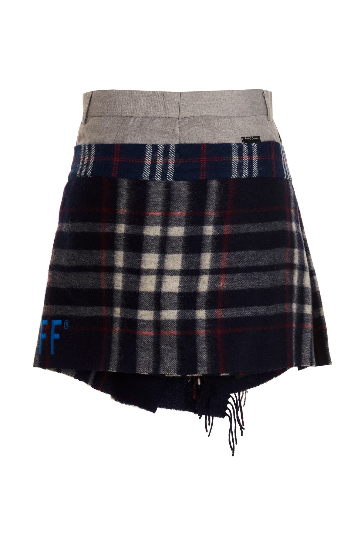wool check scarf reworked skirt