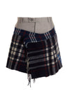 wool check scarf reworked skirt