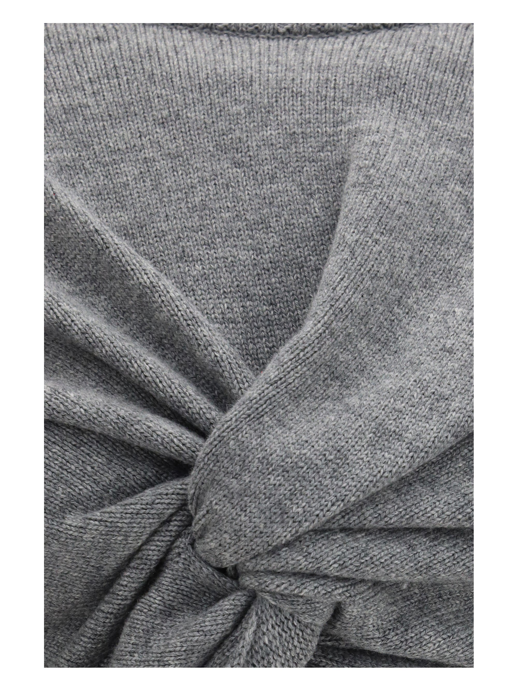 ruched crewneck sweater