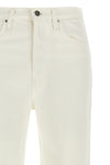 high-waisted cotton denim jeans