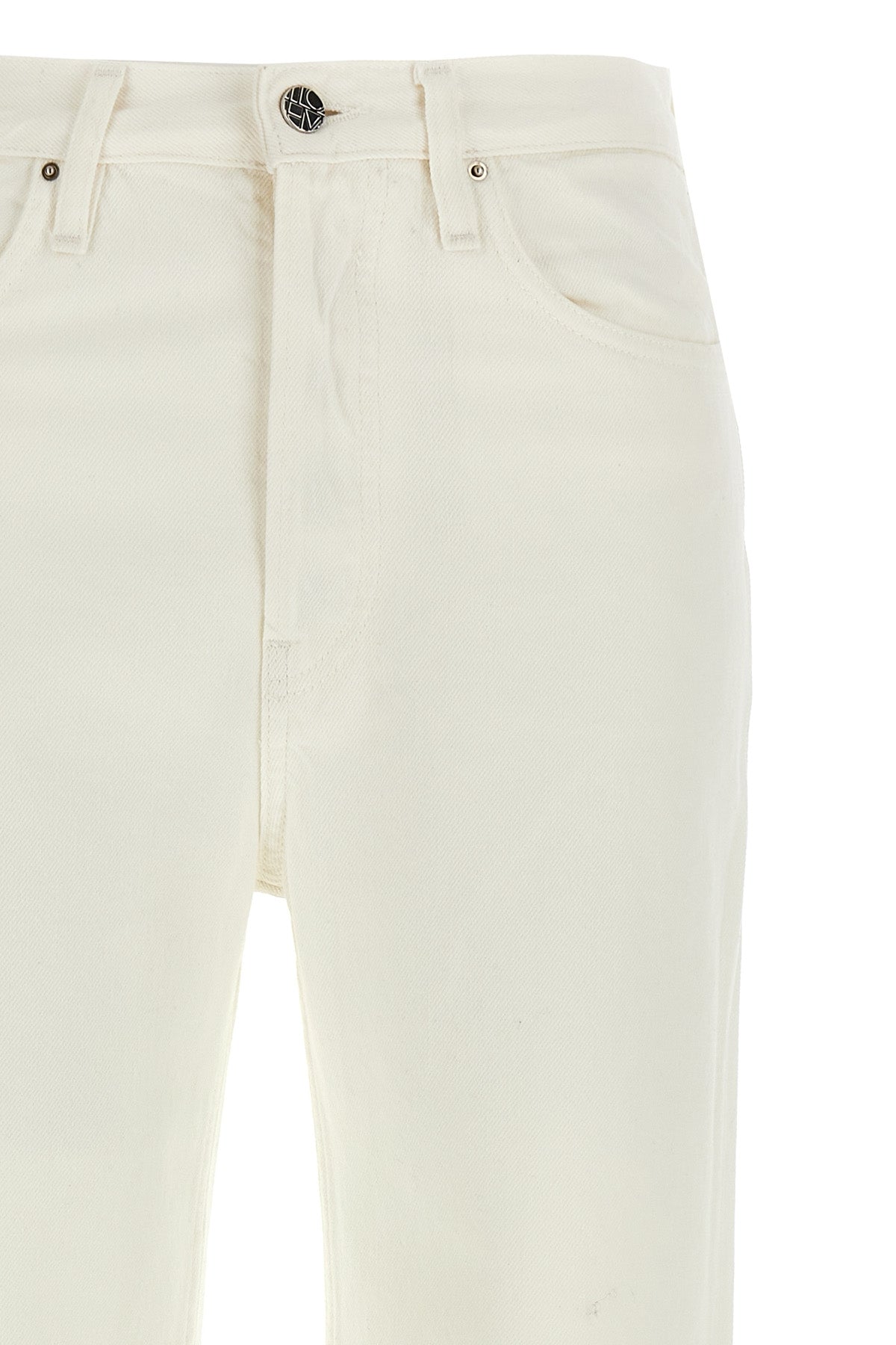 high-waisted cotton denim jeans