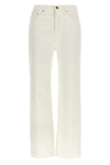 high-waisted cotton denim jeans