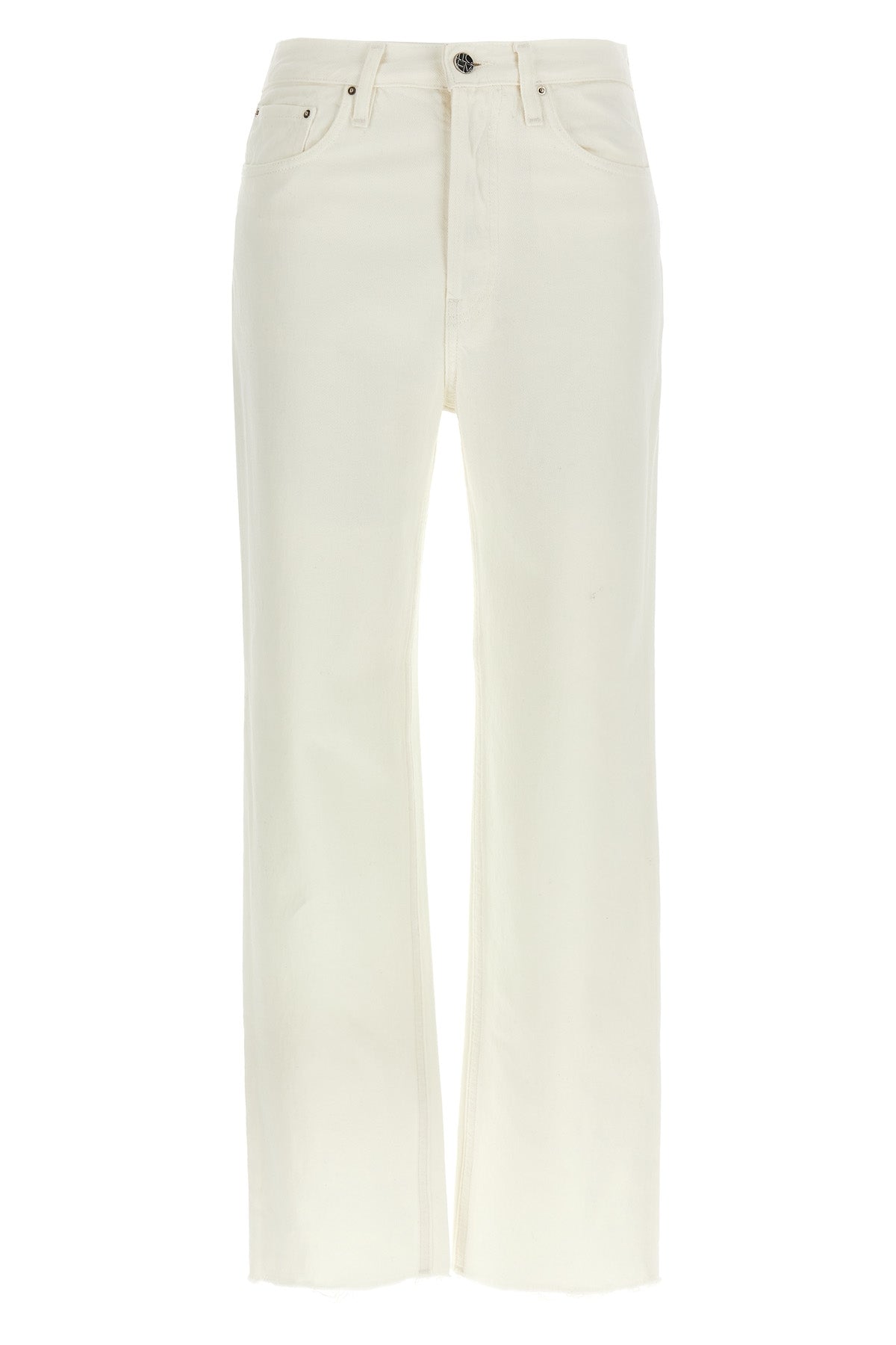 high-waisted cotton denim jeans