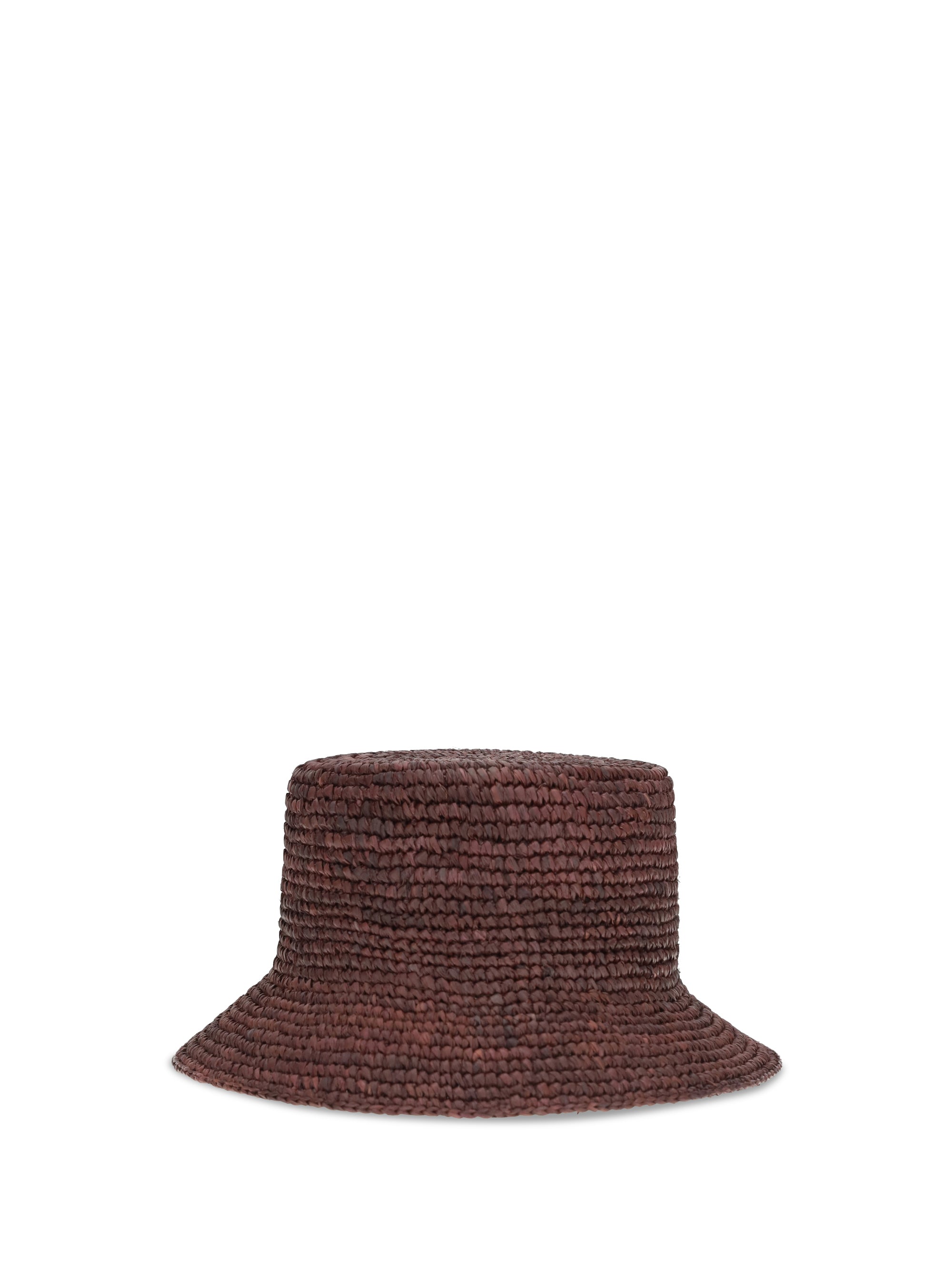 orb raffia bucket hat