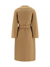 long robe coat in wool, cashmere and silk