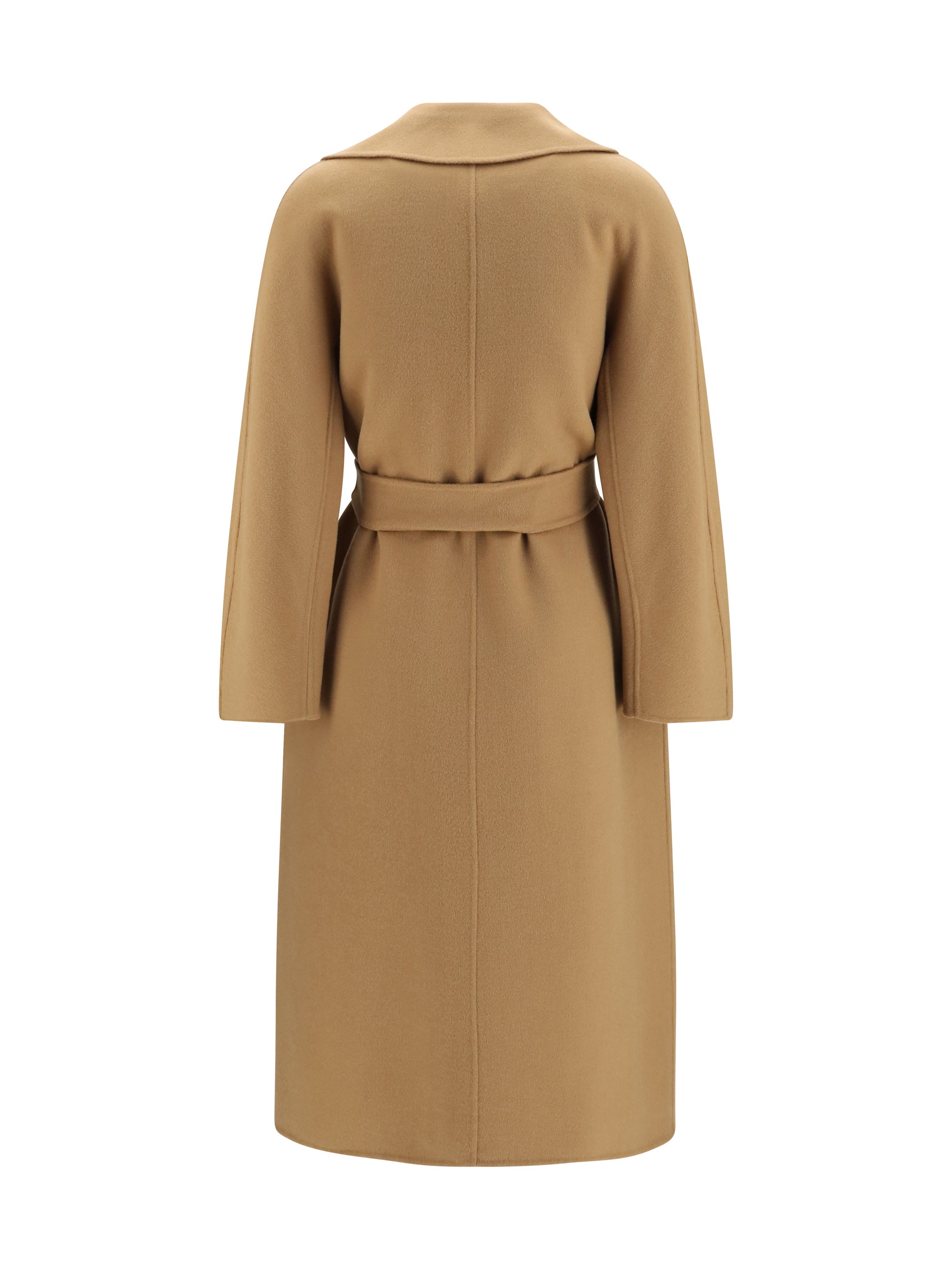 long robe coat in wool, cashmere and silk
