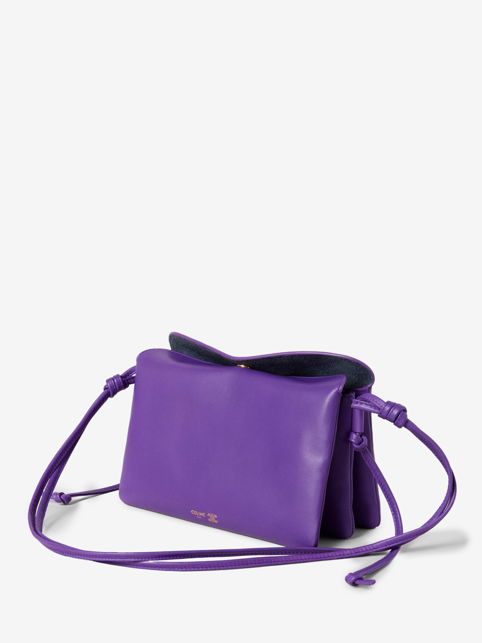 trio flap bag in purple
