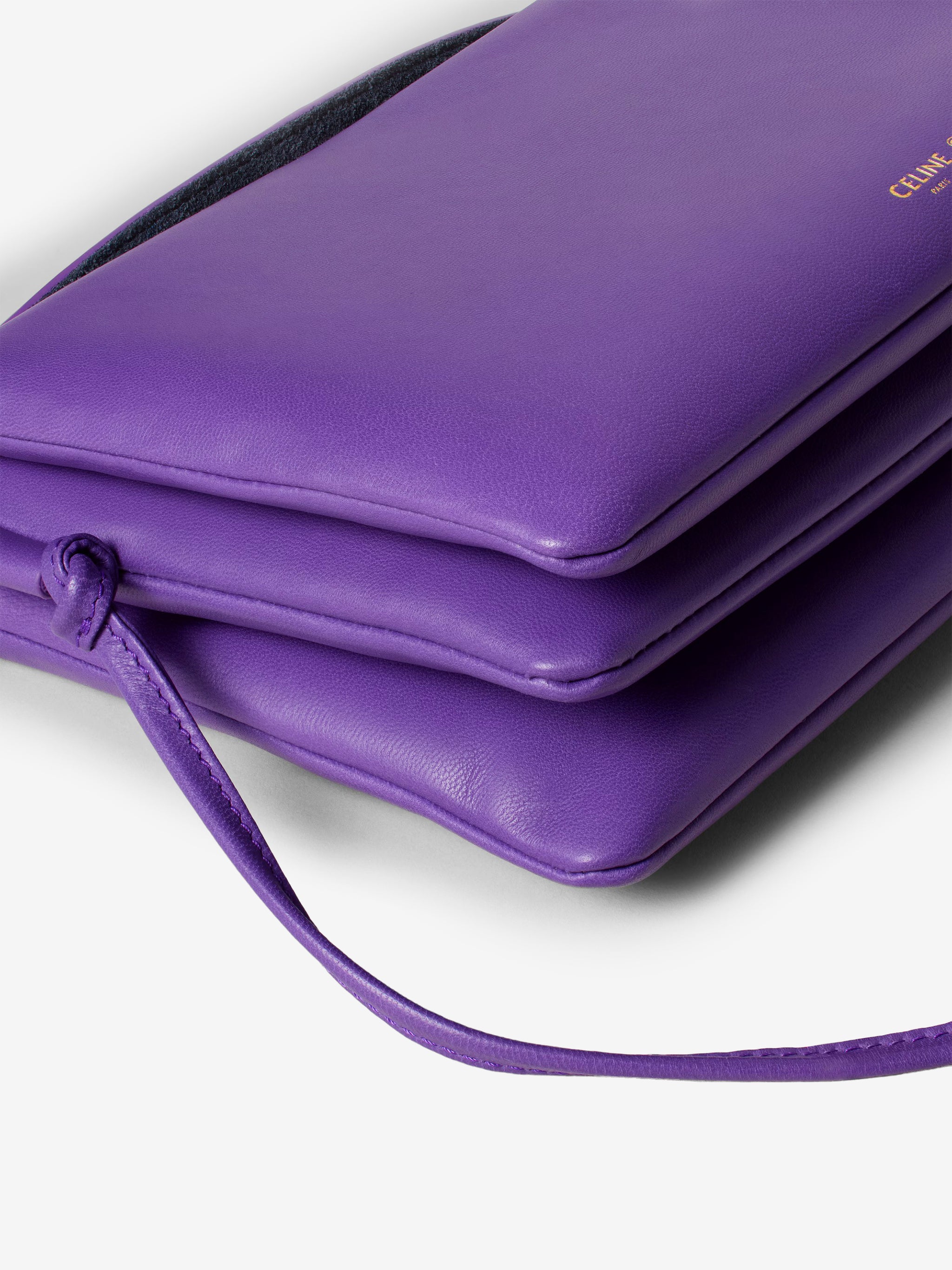 trio flap bag in purple