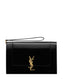 SAINT LAURENT Cassandre Flap Shiny Leather Pouch