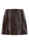 the courrèges reedition mini skirt is distinguished by an a-shaped silhouette