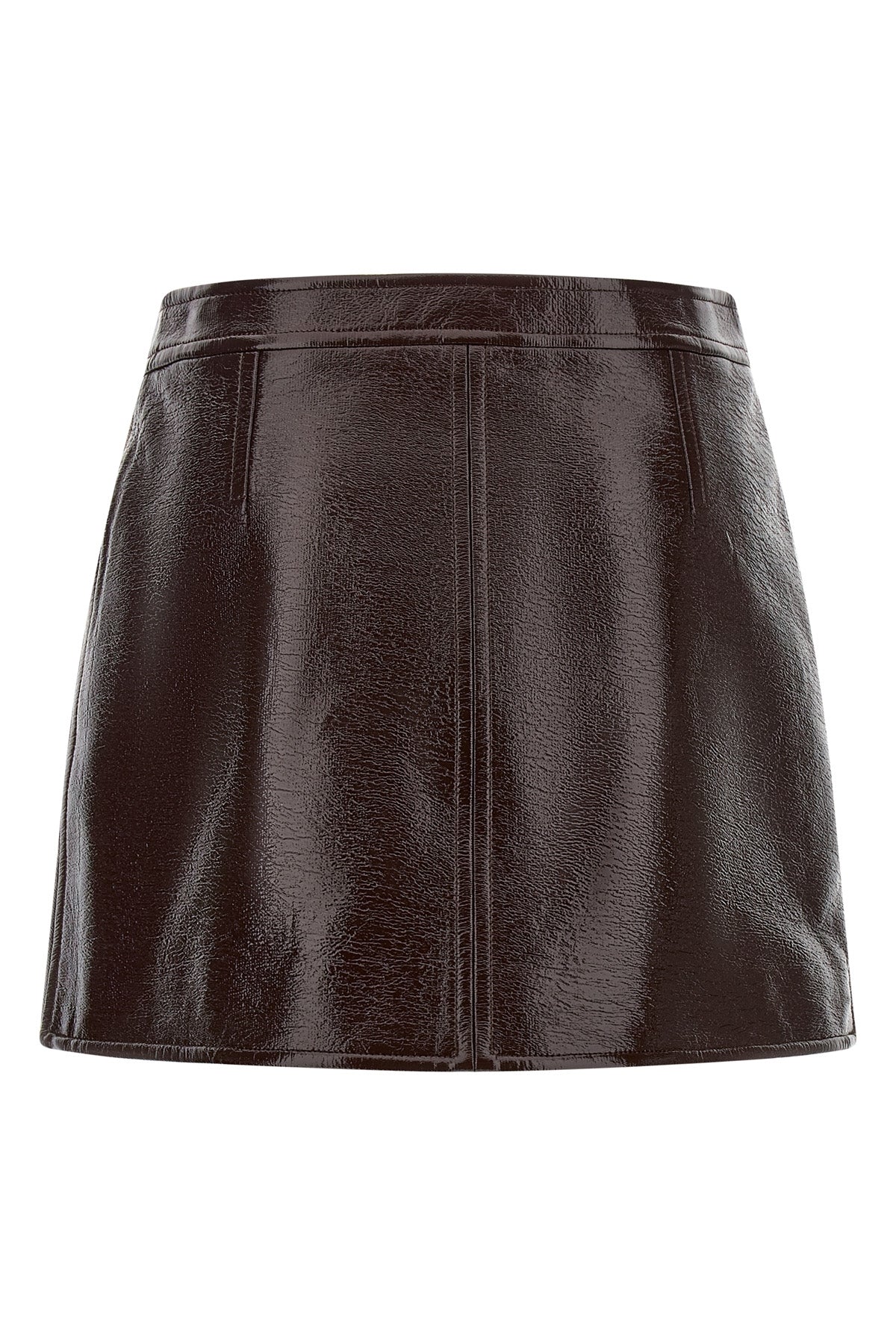 the courrèges reedition mini skirt is distinguished by an a-shaped silhouette