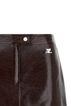 the courrèges reedition mini skirt is distinguished by an a-shaped silhouette