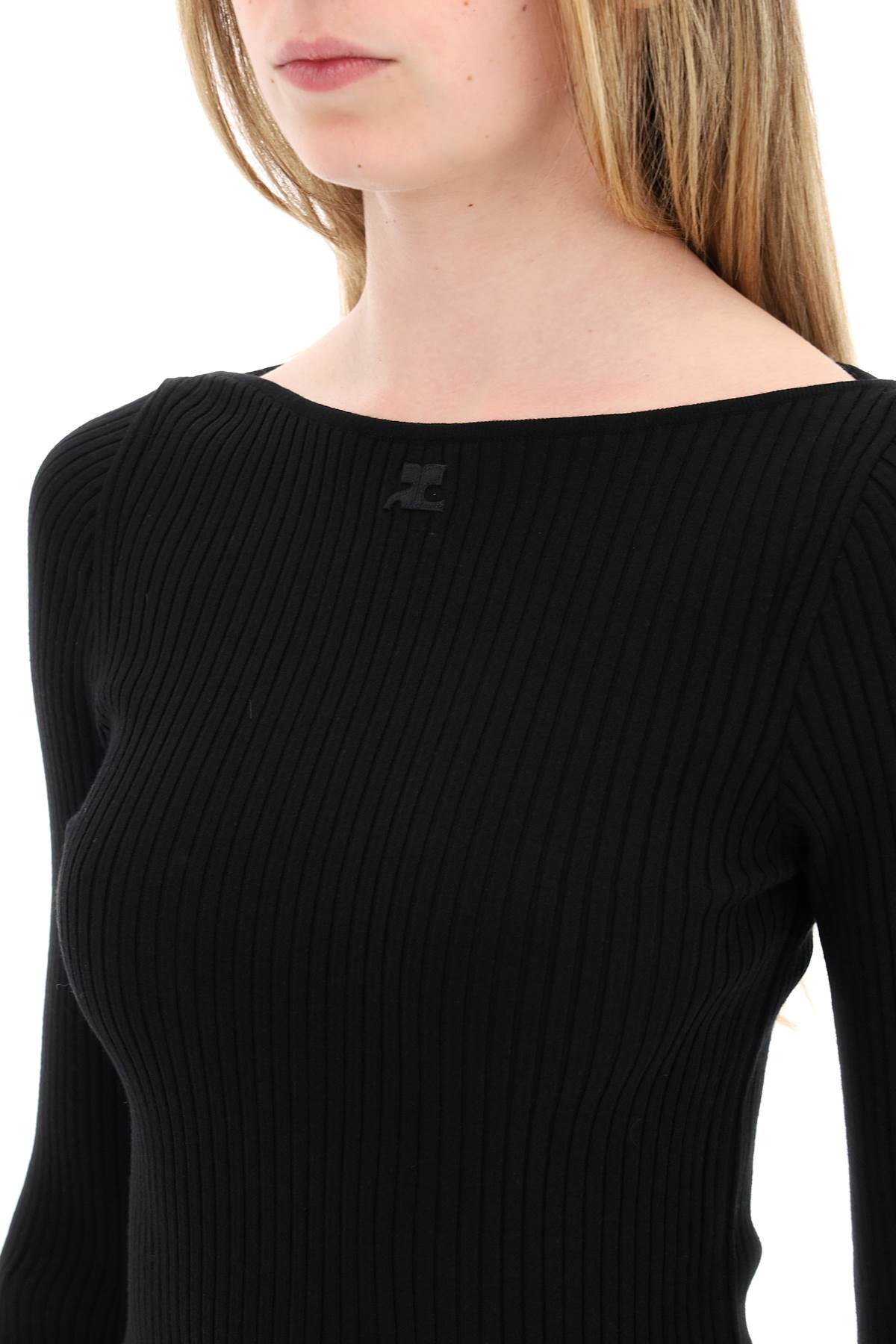 ribbed knit pullover sweater