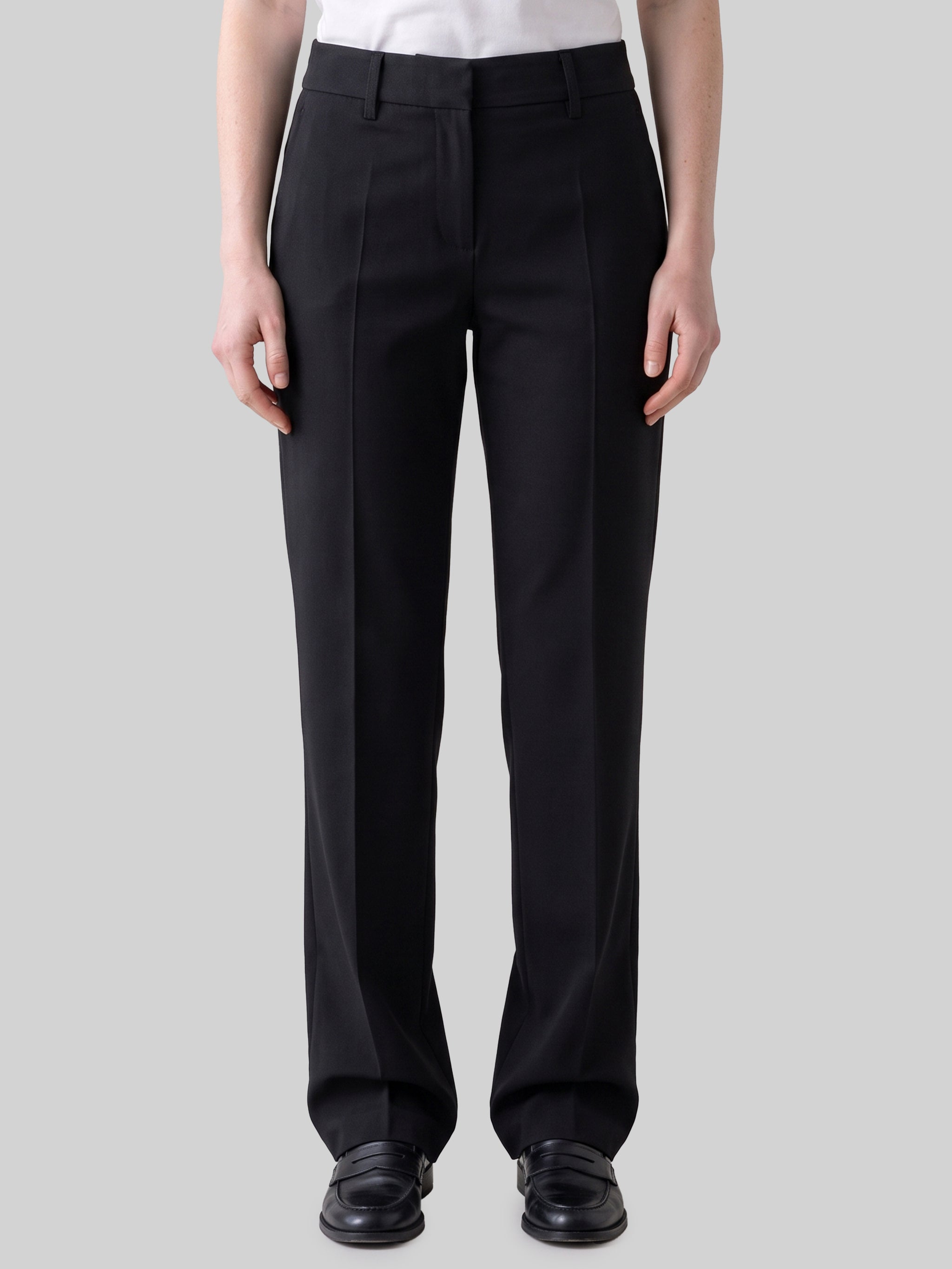 black stretch canvas trousers