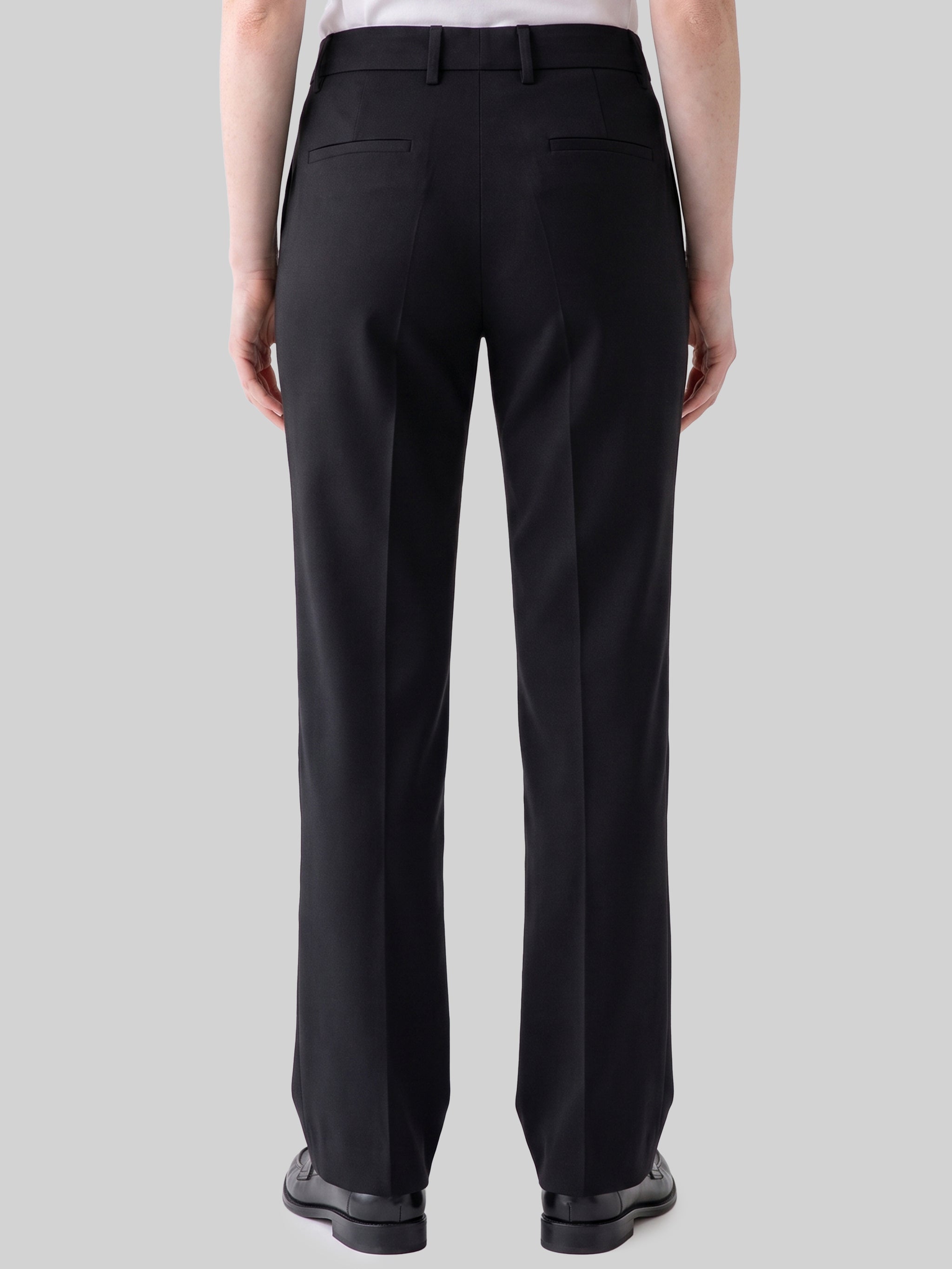 black stretch canvas trousers