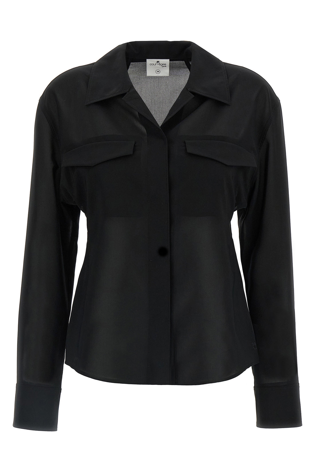 COURRÈGES 36 semi-transparent cotton blend shirt