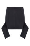 reversed belt mini crêpe skirt