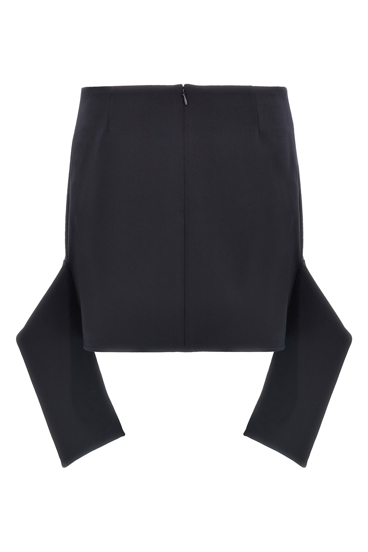 reversed belt mini crêpe skirt