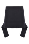 reversed belt mini crêpe skirt