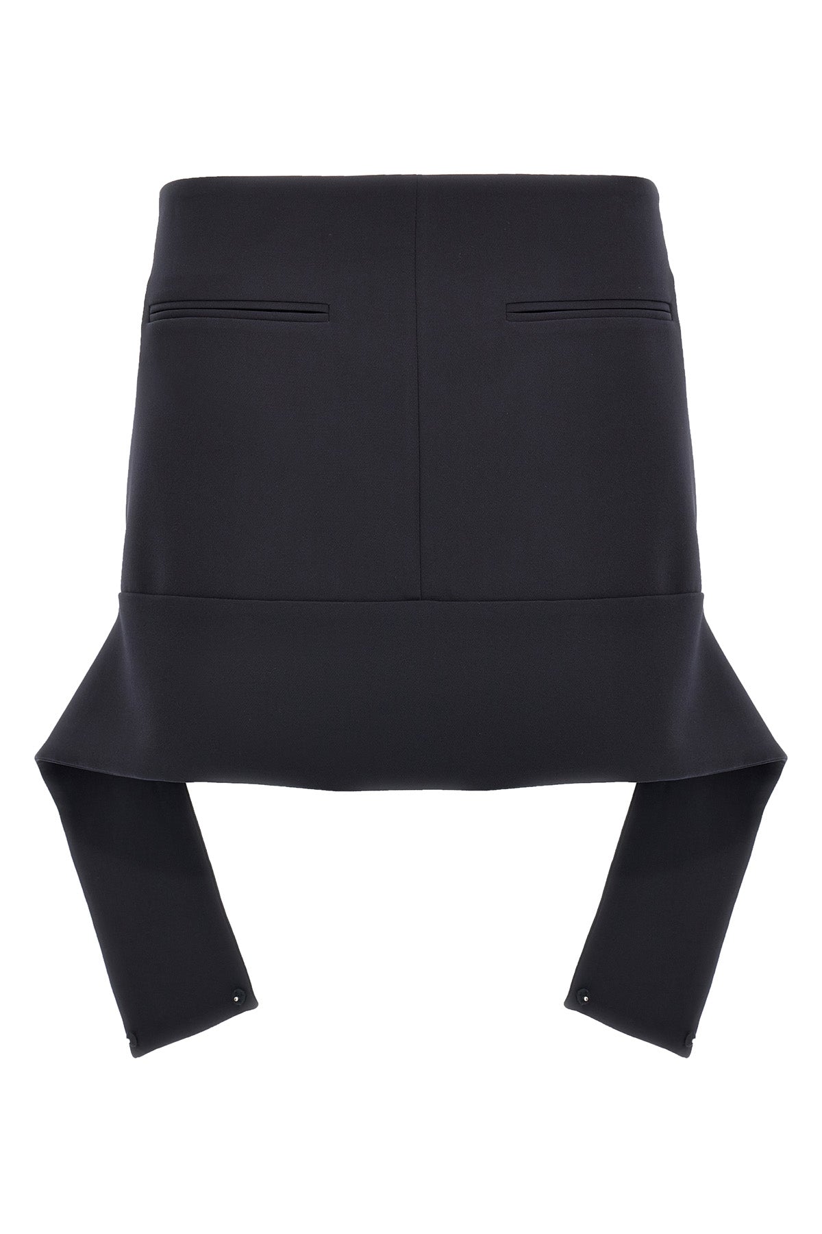 reversed belt mini crêpe skirt