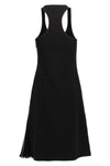 infinty pleats a-line crêpe midi dress
