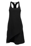 infinty pleats a-line crêpe midi dress